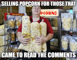 selling popcorn in the comments Meme Template