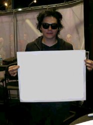Gerard Way holding sign Meme Template