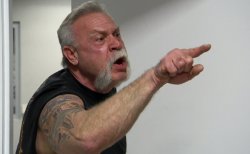 American Chopper father pointing at son Meme Template