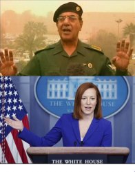 Baghdad Bob and Jen Psaki Meme Template