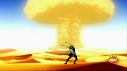 Soakka Dancing infront of mushroom cloud Meme Template