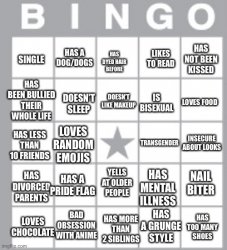 lgbt+ bingo lol Meme Template