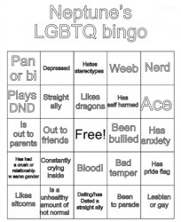 Neptune’s LGBTQ bingo Meme Template