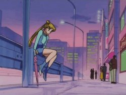Sailor Moon Usagi sitting on a bench Meme Template