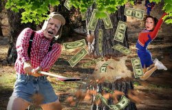 Joe Biden fells the money tree Meme Template