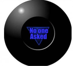 Magic 8 ball no one asked Meme Template