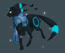 Shiny Umbreon with a scarf Meme Template