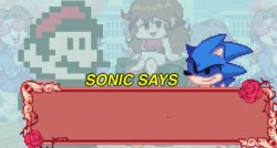 Sonic Says but Friday Night Funkin Meme Template