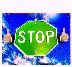 Green stop sign thumbs up Meme Template