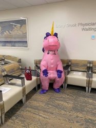 Pink Unicorn In a Hospital Waiting Room Meme Template