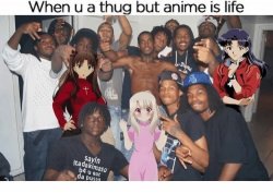 anime but thug Meme Template