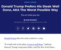 Trump steaks well done Meme Template
