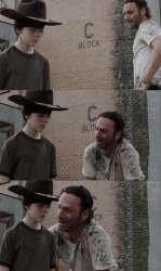 Rick and Carl 3 parts Meme Template