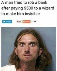 $500 Wizard Invisability Meme Template