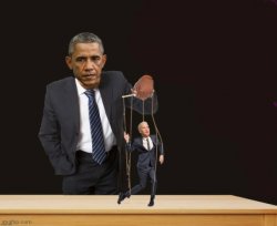 Obama controlling puppet Joe Biden 3 Meme Template