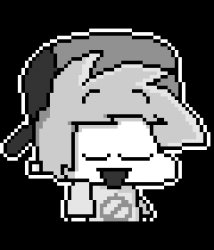 Undertale Boyfriend Sprite Closed Eyes Smile Meme Template