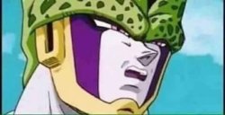 Dragon Ball Z Cell squinting Meme Template