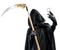 Grim reaper selfie transparent Meme Template