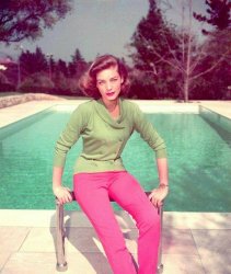 Lauren Bacall poolside Meme Template