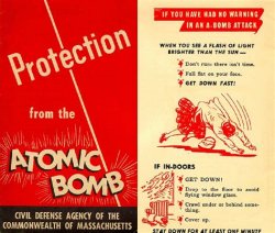 1950's Cold War Atomic Bomb Civil Defense Pamphlet Flyer Meme Template