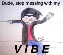 Dude, stop messing with my V I B E Meme Template