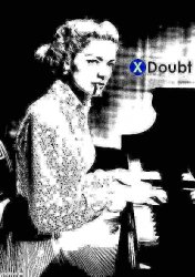 X doubt Lauren Bacall piano deep-fried 4 Meme Template