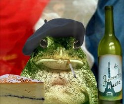 frog french pepe cigarette smoking wine Meme Template