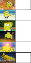 Baby Spongebob to Buff Anime Spongebob Meme Template