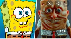 Cursed spongebob Meme Template