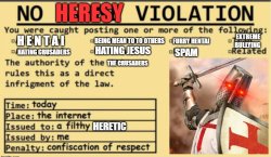 HERESY VIOLATION Meme Template