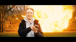 Tom scott grinning at explosion Meme Template