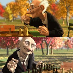 Pixar geri's game chess Meme Template