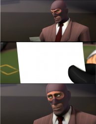 Spy reads a card Meme Template