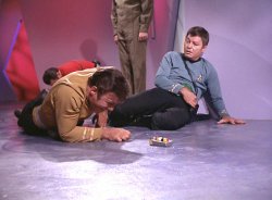 Star Trek Kirk Bones and Redshirt down Meme Template