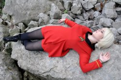 Star Trek dead redshirt female cosplayer Meme Template