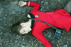 Star Trek dead redshirt female cosplayer 2 Meme Template