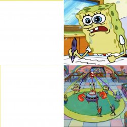 Happy Spongebob vs Depressed Spongebob Meme Generator