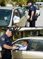 pulled over - 2 panels Meme Template