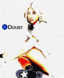 X doubt Dua Lipa deep-fried 1 Meme Template