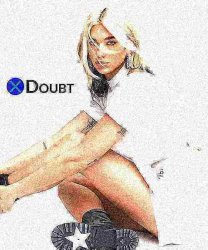 X doubt Dua Lipa deep-fried 2 Meme Template