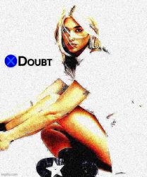 X doubt Dua Lipa deep-fried 3 Meme Template