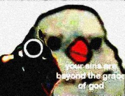 Your sins are beyond the grace of God deep-fried 3 Meme Template