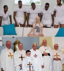 Catholic gangbang Meme Template