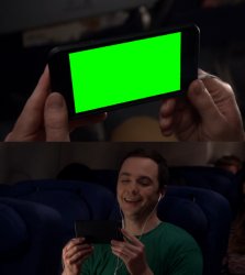 Sheldon Cooper laughing at his phone Meme Template