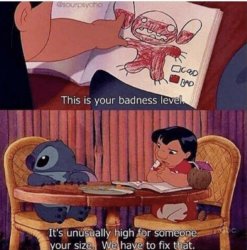 Lilo and stitch badness level Meme Template