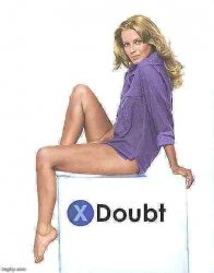 X doubt Cheryl Ladd deep-fried Meme Template