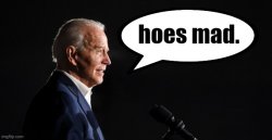 Joe Biden hoes mad textbox Meme Template