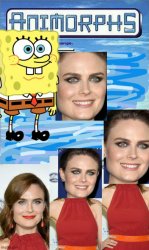 Animorph Emily Deschanel to Spongebob Squarepants 2 Meme Template