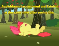 Applebloom has swooned and fainted at the same time Meme Template
