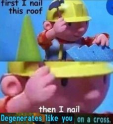 First I nail this roof Meme Template